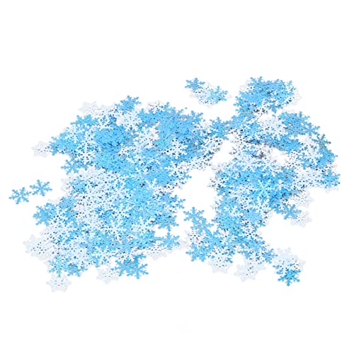Zerodis Weihnachten Schneeflocke Konfetti 1000 Prozent Wiederverwendbarer Lebendiger Farbkunststoff -Wintertisch -Konfetti für Feiertagsfeiern (BLUE) von Zerodis