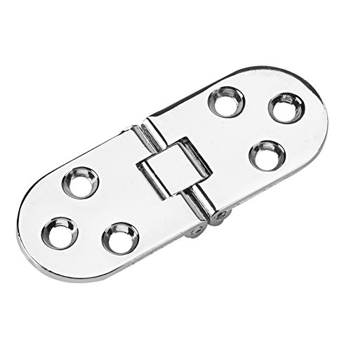 Zerodis Zurück Klappe Scharnier Zinklegierung Mini Scharniere Runde Kante Möbel Flip Tray Scharnier für Schrank Schrank Schreibtisch Klapptisch(Silber) von Zerodis