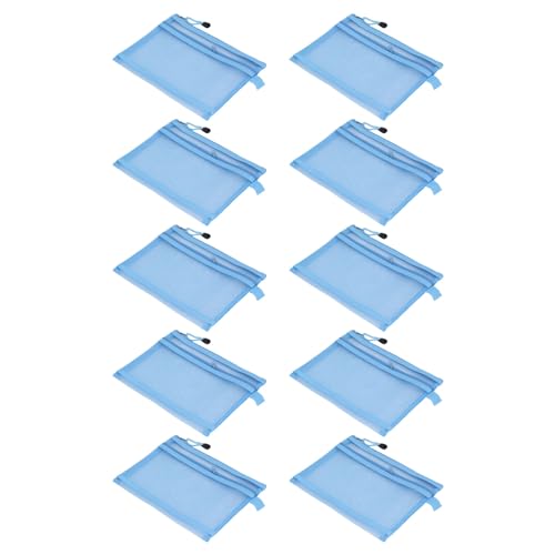 Zipper -Netzbeutel, Doppel -Mesh -Design -Spiel Aufbewahrung Reißverschluss Beutel Leichtes und Tragbares Mesh Reißverschlussbeutel für Spielzeugorganisation Büro- und (BLUE) von Zerodis