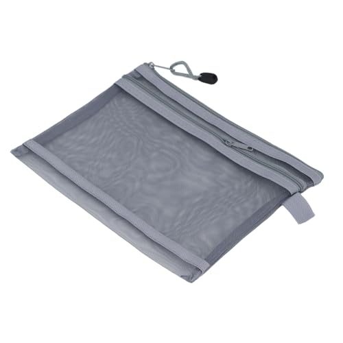 Zipper -Netzbeutel, Doppel -Mesh -Design -Spiel Aufbewahrung Reißverschluss Beutel Leichtes und Tragbares Mesh Reißverschlussbeutel für Spielzeugorganisation Büro- und (GRAY) von Zerodis