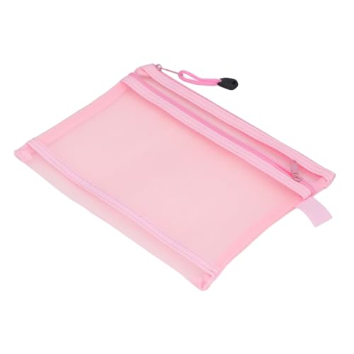 Zipper -Netzbeutel, Doppel -Mesh -Design -Spiel Aufbewahrung Reißverschluss Beutel Leichtes und Tragbares Mesh Reißverschlussbeutel für Spielzeugorganisation Büro- und (PINKS) von Zerodis