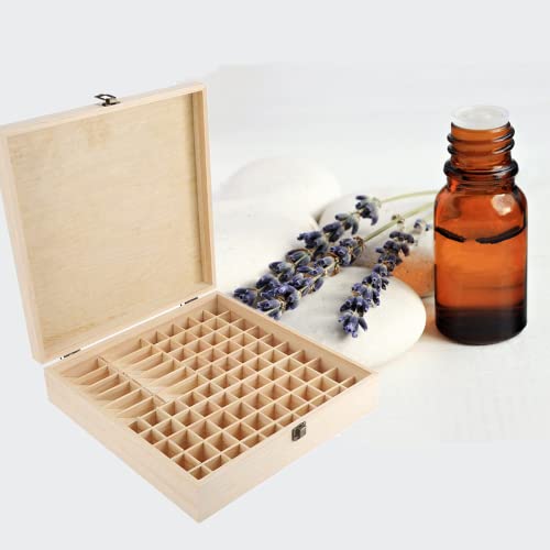 Zerone Ätherische Öle Box Holz, 87 Löcher Tragbar Ätherisches Öl Geschenk-Box, Aufbewahrungsbox für Nagellack, Duftöle, Ätherisches Öl von Zerone