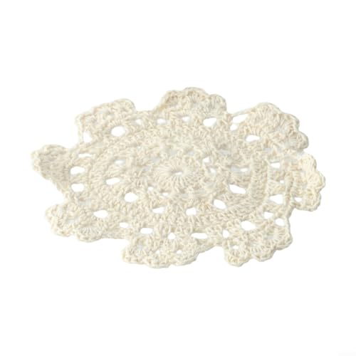 Zeroupshop Tischdecke, handgefertigt, gehäkelt, rund, Spitze, Baumwolle, Deckchen, Platzdeckchen, Platzdeckchen mit Hohlraum, Design für Zuhause (13 cm) von Zeroupshop