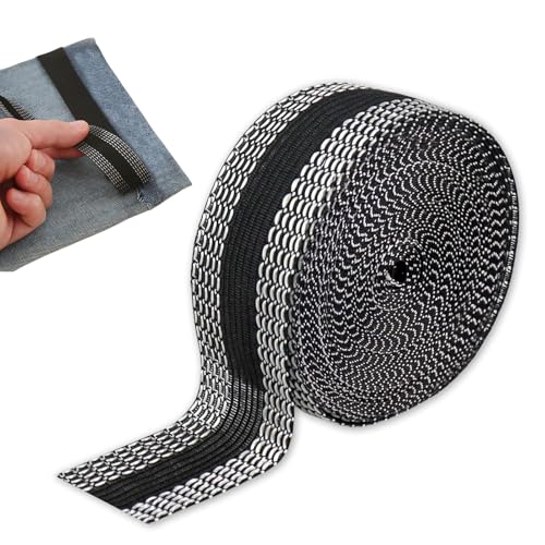 10m Saumband Zum AufbüGeln, Waschfest, Saumband Selbstklebend, Zuschneidbar, Gardinen Kürzen Ohne Nähen, Hose Kürzen Ohne Nähen, FüR Hosen, Kleidung, Stoffe (Schwarz) von Zerquell