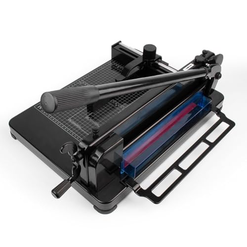Professioneller Stapelschneider A4,Guillotine Papierschneider 400 Blatt, Heavy Duty Stapelschneider mit doppeltem Sicherheitsschutz zum Schneiden von Papier, Leder, PVC, Vliesstoffen von Zertylre