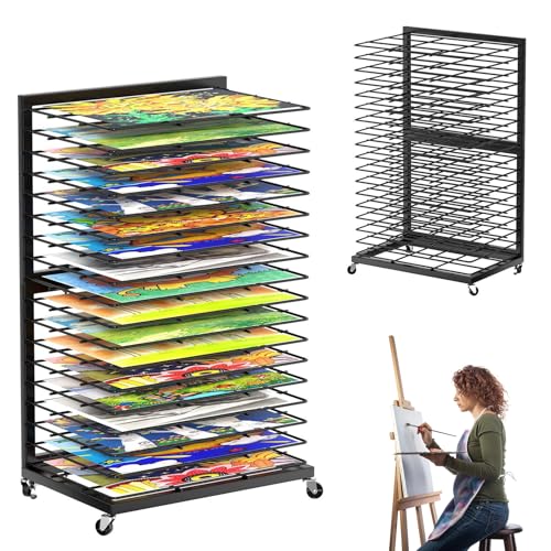 Zertylre Bild Trockengestell, 18 abnehmbare Fächer, abnehmbare Wand montiert kleine Kunstwerk Trockengestell für Kunst Zimmer, Kunst Training Organizer Portable von Zertylre
