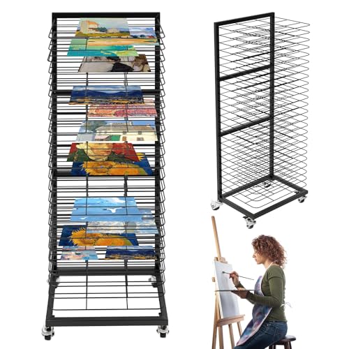 Zertylre Bild Trockengestell, 24 abnehmbare Fächer, abnehmbare Wand montiert kleine Kunstwerk Trockengestell für Kunst Zimmer, Kunst Training Organizer Portable Zertylre Bild Trockengestell, 24 abnehmbare Fächer, abnehmbare Wand montiert kleine Kunstwerk Trockengestell für Kunst Zimmer, Kunst Training Organizer Portable von Zertylre
