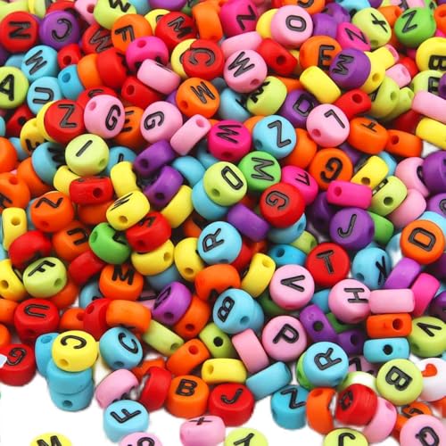 ZesNice 1000 Stück Buchstabenperle zum Auffädeln, Bunt Rund Buchstaben Perlen für Armbänder Schlüsselanhänger Telefonkette Bastelperlen Lächeln Perlen Basteln DIY ZesNice 1000 Stück Buchstabenperle zum Auffädeln, Bunt Rund Buchstaben Perlen für Armbänder Schlüsselanhänger Telefonkette Bastelperlen Lächeln Perlen Basteln DIY von ZesNice