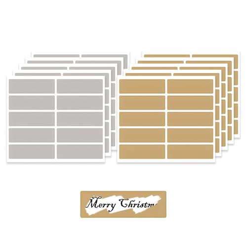 100 Stück Rubbellose Selber Machen, Gold und Silber Rubbelaufkleber, Rechteckig Rubbelsticker, Rubbellos Aufkleber für Party Spiele Geschenk Postkarte Bastelarbeiten (48x15mm) von ZesNxj