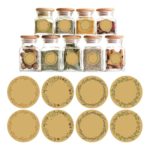 160 Stück Marmeladen Etiketten, 4cm Aufkleber zum Beschriften, Aufkleber Marmeladengläser, Perfekt für Rund Geschenkaufkleber für Marmeladengläser Geschenktüten Umschläge Küche Hochzeit von ZesNxj