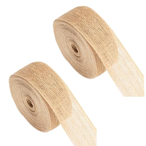 2 Stück Juteband, Dekoband, Jute Band für Diy Handwerk Weihnachten Deko Hochzeit Party, Juteband Natur für Handwerk, Floristen, Geburtstag, Geschenkverpackung Dekoration 2 Stück Juteband, Dekoband, Jute Band für Diy Handwerk Weihnachten Deko Hochzeit Party, Juteband Natur für Handwerk, Floristen, Geburtstag, Geschenkverpackung Dekoration von ZesNxj