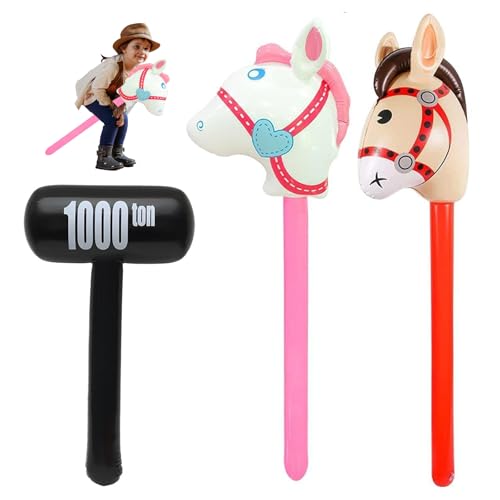 3er-Pack Aufblasbares Steckenpferd für Kinder, 40 Zoll Stockpferd, Hobby Horse Pferde mit weicher Mähne, perfekt für Mottopartys, Geburtstage oder Weihnachtsdekoration – inkl. Aufblaspumpe 3er-Pack Aufblasbares Steckenpferd für Kinder, 40 Zoll Stockpferd, Hobby Horse Pferde mit weicher Mähne, perfekt für Mottopartys, Geburtstage oder Weihnachtsdekoration – inkl. Aufblaspumpe von ZesNxj