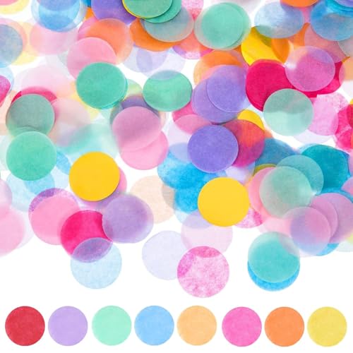 8000 Stück Konfetti Geburtstag, Confetti Dekoration, Konfetti Groß, 2.5cm Mehrfarbig Runde Streudeko Tischdeko Hochzeitskonfetti für Geburtstag Hochzeit Party Bierfest Dekoration(80g) von ZesNxj