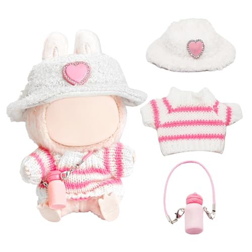 Kleidung Puppe Outfit Kaufen Outfit Puppe Klamotten Doll Kleidung Clothes Doll Puppe Pullover Hoodie Kleidung DIY Kinder Geschenke Puppe Clothing für 17 cm Labubu (Rosa) von ZesNxj