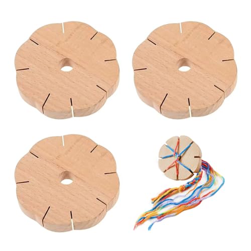 ZesNxj 3 Stück Knüpfstern aus Holz, Kumihimo Flechtscheibe mit 8 Schlitzen für DIY Armbänder, Flechtscheibe Armbänder Knüpfen, Knüpfstern für Freundschaftsbänder, Geburtstag & Festival Geschenke ZesNxj 3 Stück Knüpfstern aus Holz, Kumihimo Flechtscheibe mit 8 Schlitzen für DIY Armbänder, Flechtscheibe Armbänder Knüpfen, Knüpfstern für Freundschaftsbänder, Geburtstag & Festival Geschenke von ZesNxj