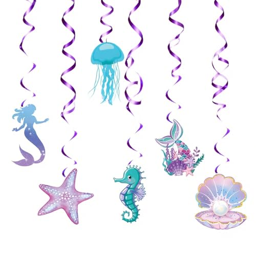 ZesNxj Deko Meerjungfrau Kindergeburtstag Meerjungfrauen Deko, Glitzerndes Unterwasser-Partyzubehör mit Muscheln, Seesternen & Seepferde für Mädchengeburtstag, Tischdeko Meerjungfrau Deko Bastelset ZesNxj Deko Meerjungfrau Kindergeburtstag Meerjungfrauen Deko, Glitzerndes Unterwasser-Partyzubehör mit Muscheln, Seesternen & Seepferde für Mädchengeburtstag, Tischdeko Meerjungfrau Deko Bastelset von ZesNxj