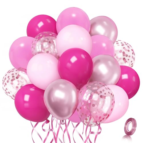 Hot Pink Luftballons Set, 50pcs 30.5 cm Pastell Baby Hellrosa Latex Ballon und Metallic Pink Konfetti Ballons für Prinzessin Mädchen Geburtstag Baby Shower Hochzeit Brautparty Dekorationen Hot Pink Luftballons Set, 50pcs 30.5 cm Pastell Baby Hellrosa Latex Ballon und Metallic Pink Konfetti Ballons für Prinzessin Mädchen Geburtstag Baby Shower Hochzeit Brautparty Dekorationen von Zesliwy