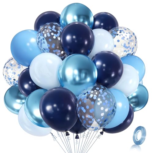 Konfettisches Ballon-Set, 50 Stück, 30,5 cm, marineblau, hell-metallisch, blau, Latex-Ballon mit Band, für Geburtstag, Hochzeit, Babyparty, Abschlussfeier, Jahrestag, Party-Dekorationen Konfettisches Ballon-Set, 50 Stück, 30,5 cm, marineblau, hell-metallisch, blau, Latex-Ballon mit Band, für Geburtstag, Hochzeit, Babyparty, Abschlussfeier, Jahrestag, Party-Dekorationen von Zesliwy
