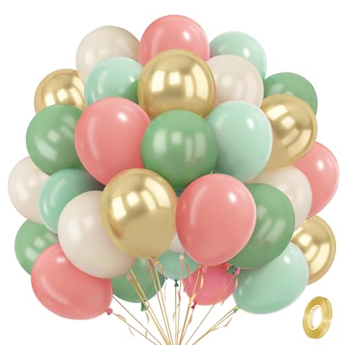 Luftballons in Salbeigrün / Rosa / Gold, 30,5 cm, staubig, olivgrün, minzgrün, Sand, Weiß, Metallic, Gold, Retro, hellrosafarben, für Geburtstag, Dschungel, Safari, Babyparty, Hochzeit, Party Luftballons in Salbeigrün / Rosa / Gold, 30,5 cm, staubig, olivgrün, minzgrün, Sand, Weiß, Metallic, Gold, Retro, hellrosafarben, für Geburtstag, Dschungel, Safari, Babyparty, Hochzeit, Party von Zesliwy