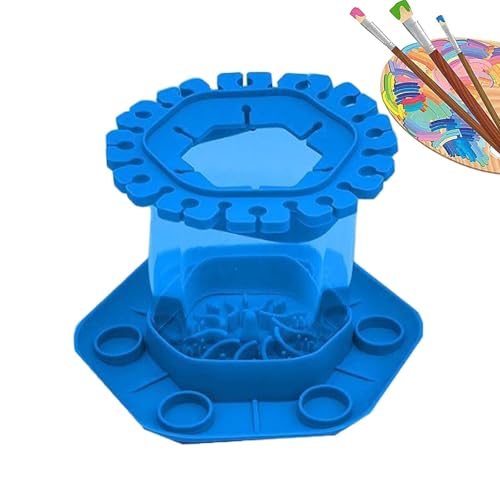 Aquarellpinsel-Reiniger – sechseckiger Silikon-Spülbecher mit abnehmbarer Wasserbeckenbasis | Multifunktionales Reinigungswerkzeug für Studiokünstler, Schulprojekte, die von Zestivra