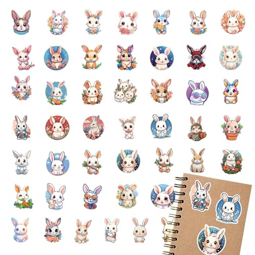 -Aufkleber – Osterhasen-Aufkleber, 50 niedliche -Aufkleber, Wasserflasche mit schönen Tieren, wasserdicht, für Laptop, Gepäck, Computer, Scrapbo -Aufkleber – Osterhasen-Aufkleber, 50 niedliche -Aufkleber, Wasserflasche mit schönen Tieren, wasserdicht, für Laptop, Gepäck, Computer, Scrapbo von Zestivra