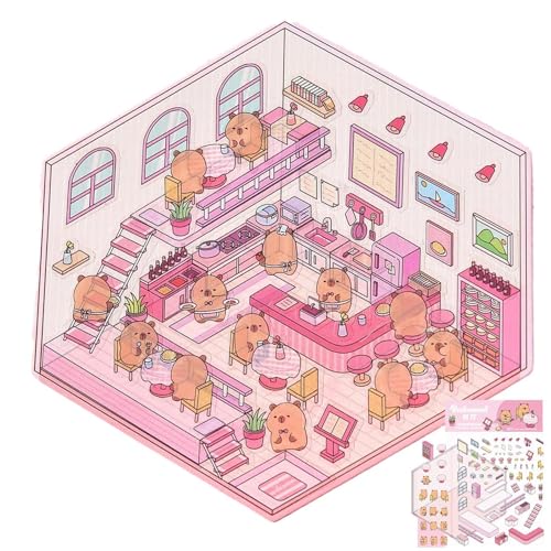 Aufkleber-Szenen für die – 3D Capybara Scene Sticker für Kinder, Cartoon Books Dekoration, lustige Aufkleber, wiederverwendbare Tagebuchzubehör für das Studium der Schule, Home Capybar Aufkleber-Szenen für die – 3D Capybara Scene Sticker für Kinder, Cartoon Books Dekoration, lustige Aufkleber, wiederverwendbare Tagebuchzubehör für das Studium der Schule, Home Capybar von Zestivra