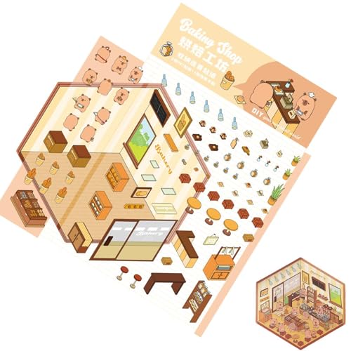 Aufkleber-Szenen für die – 3D Capybara Scene Sticker für Kinder, Cartoon Books Dekoration, lustige Aufkleber, wiederverwendbare Tagebuchzubehör für das Studium der Schule, Home Capybar Aufkleber-Szenen für die – 3D Capybara Scene Sticker für Kinder, Cartoon Books Dekoration, lustige Aufkleber, wiederverwendbare Tagebuchzubehör für das Studium der Schule, Home Capybar von Zestivra