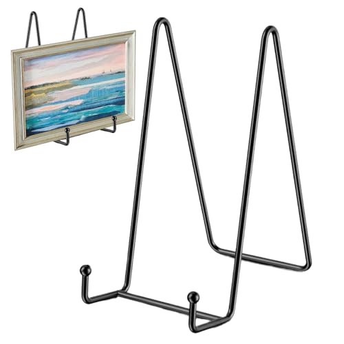 Bilderrahmenständer – schwarzer Eisen-Tisch-Displayständer | Quadratisches -Design zum Präsentieren von Fotos oder Kunstwerken im Wohnzimmer der Küche oder Dezem-Bereich Bilderrahmenständer – schwarzer Eisen-Tisch-Displayständer | Quadratisches -Design zum Präsentieren von Fotos oder Kunstwerken im Wohnzimmer der Küche oder Dezem-Bereich von Zestivra