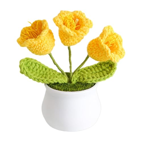 Drahtstrauß, handgewebte Wolle, lebendige Häkelblumen | Multifunktionale Schreibtisch-Ornamente, kreative dekorative Blumendekorationen für das Wohnzimmer, Blumenarrangement Drahtstrauß, handgewebte Wolle, lebendige Häkelblumen | Multifunktionale Schreibtisch-Ornamente, kreative dekorative Blumendekorationen für das Wohnzimmer, Blumenarrangement von Zestivra