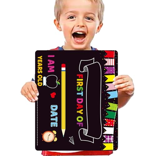 Erster Tag Tafel Schild – Zurück zur Schule Board Foto Prop Board, Schritt-Anzeige aus Holz | Wiederverwendbares Kreidezeichen Schreibtafel Schüler, Namen Namen Klassenzimmer Info T von Zestivra