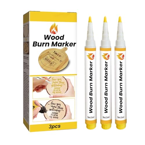 Holzstiftmarker - 3 Stück 5 ml, Holzstift, | Sicheres Holzverbrennungsset, Schnellverbrennungsmarker für Holz, , Anfänger, Holzverbrennungsmarker Holzstiftmarker - 3 Stück 5 ml, Holzstift, | Sicheres Holzverbrennungsset, Schnellverbrennungsmarker für Holz, , Anfänger, Holzverbrennungsmarker von Zestivra