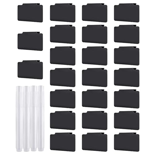 Kreidekorb -Etiketten - Wiederverwendbare Speicher -Tags mit 4 Kreidemarkierungen, einfach zu reinigen Organisieren von Etiketten | Perfekt für Küche, Speisekammer, Badezimmerablagerungen, klare Marke von Zestivra