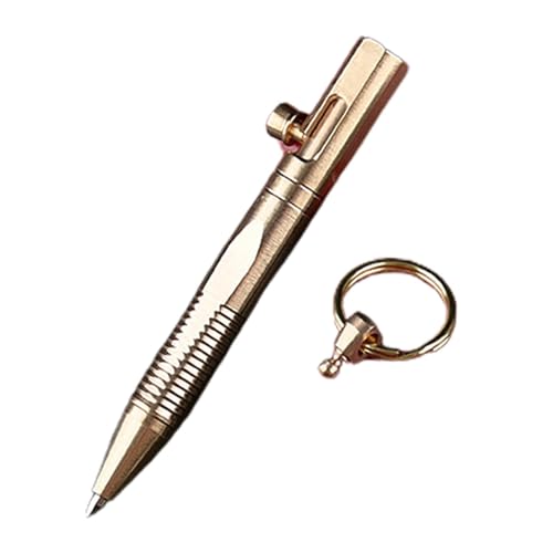 Messing-Stift – Reise-Taschenstift, Kugelschreiber | Tragbarer Reise-Taschenstift, Signatur-Geschenkstift, Schlüsselanhänger Kugelschreiber, Messing-Anhänger für Partner, von Zestivra