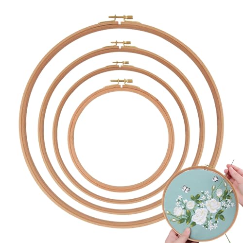 Nähhoop: Set mit 4 kleinen Stickereien, 4 Stück, mehrere Zwecke zum Nähen von Ringen, verstellbare Nährahmen für Holz für Kunsthandwerk und Wanddekoration Nähhoop: Set mit 4 kleinen Stickereien, 4 Stück, mehrere Zwecke zum Nähen von Ringen, verstellbare Nährahmen für Holz für Kunsthandwerk und Wanddekoration von Zestivra