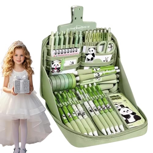 Schulset Panda - Kinder Schreibwaren, Lernmaterial | Kreatives Geschenkset mit Notizbuch Etui Kugelschreiber Radierer Sticker Lineal, Praktische Schulausstattung für Mädchen Teenager Schüler Schulset Panda - Kinder Schreibwaren, Lernmaterial | Kreatives Geschenkset mit Notizbuch Etui Kugelschreiber Radierer Sticker Lineal, Praktische Schulausstattung für Mädchen Teenager Schüler von Zestivra