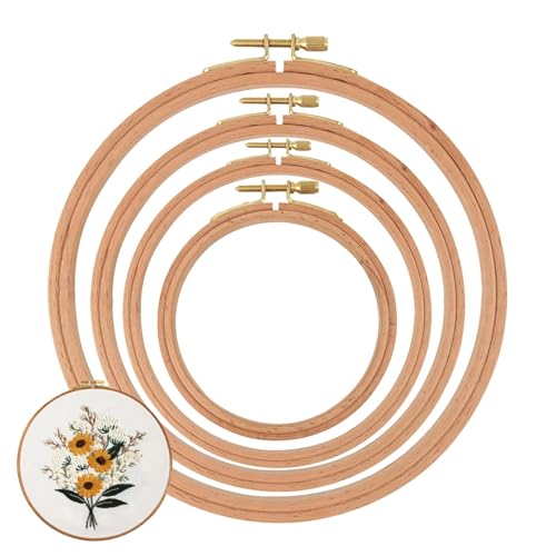 Stickring: kleiner Stickrahmen, multifunktionaler Rahmenring-Set | Set mit 4 verstellbaren Nährahmen für Holz für Kunsthandwerk und Dekoration Stickring: kleiner Stickrahmen, multifunktionaler Rahmenring-Set | Set mit 4 verstellbaren Nährahmen für Holz für Kunsthandwerk und Dekoration von Zestivra