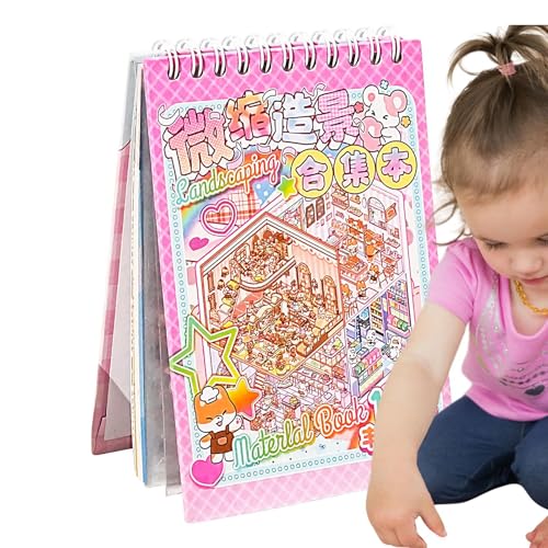 Tiny Scene Sticker-Album | Kunstpartyzubehör – animierte und wasserfeste Aufkleber, kleine simulierte Hüttenanzeige, bunte Designs für Jugendliche, Erwachsene von Zestivra