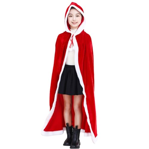Urlaubskrape für Frauen - Weihnachtskapuzenkleid mit weichem Samtstoff | Weihnachtsmannkostüm für Halloween Cosplay, festliche Outfits Idee für Männer für Mädchen, Sais Outfit, M, Se référer au von Zestivra