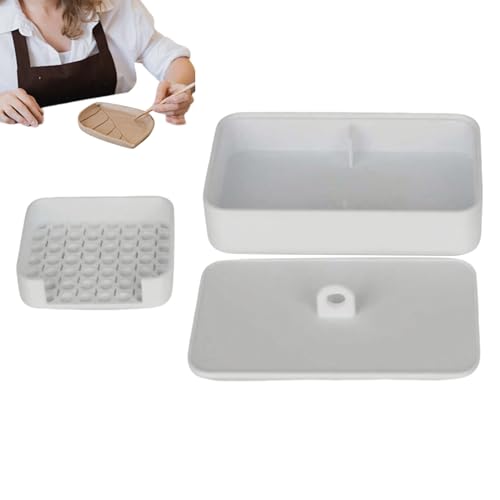 Zestivra Klopfbox aus Maisstärke für Ton | Modellierwerkzeuge, Ton-Box, Tapezierbox für Modellierung, Skulptur | Herstellung von Schmuck, Ohrringen und Kunstprojekten von Zestivra