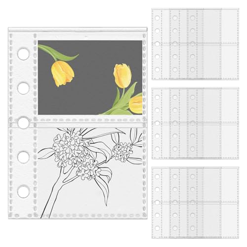 Zestivra Transparente Binder-Blattschutzhüllen, M5 5-Ringbuch-Blatthüllen, transparente Kartenhüllen für Fotos, Skizzierer, Quittungen, Tickets, Aufkleber, Büro, Schule, Schreibwaren, Liebhaber Zestivra Transparente Binder-Blattschutzhüllen, M5 5-Ringbuch-Blatthüllen, transparente Kartenhüllen für Fotos, Skizzierer, Quittungen, Tickets, Aufkleber, Büro, Schule, Schreibwaren, Liebhaber von Zestivra