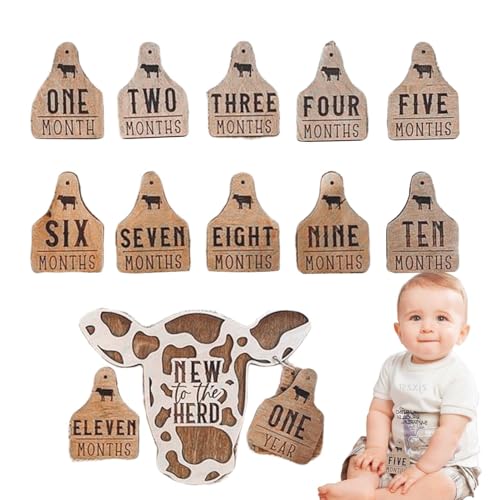 der Etiketten aus Holz des Monats – rustikale Baby-Altersmarkierungen, Bauernhof-Tiergedächtnis-Set | 13-teiliges Neugeborenen-Souvenir-Sammlung für Foto-Requisiten, Geschenke der Etiketten aus Holz des Monats – rustikale Baby-Altersmarkierungen, Bauernhof-Tiergedächtnis-Set | 13-teiliges Neugeborenen-Souvenir-Sammlung für Foto-Requisiten, Geschenke von Zestivra