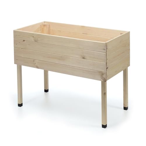 Zestri Hochbeet mit Füßen Natur unbehandelt | 100x50x80 cm aus Holz | Garten Terrasse Balkon | Kräuterhochbeet Kräuterbeet Gemüsebeet Zestri Hochbeet mit Füßen Natur unbehandelt | 100x50x80 cm aus Holz | Garten Terrasse Balkon | Kräuterhochbeet Kräuterbeet Gemüsebeet von Zestri