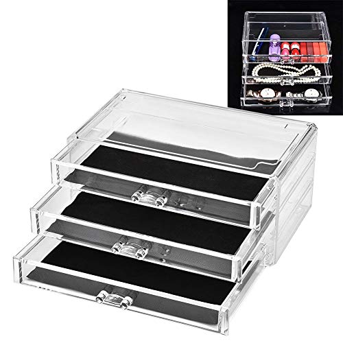 Transparente Make up Schublade, Stapelbarer Schubladenbox, Acryl Kosmetik Make up Schmuck Organizer Schmuckschatulle mit 3 Schubladen für Frauen verwenden Transparente Make up Schublade, Stapelbarer Schubladenbox, Acryl Kosmetik Make up Schmuck Organizer Schmuckschatulle mit 3 Schubladen für Frauen verwenden von Zetiling