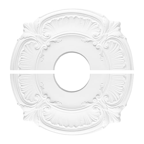 Split Deckenmedaillon, PU Dekoratives Deckenleuchten, Elegante Verkleidung Selbstklebend Passgenau Für Wohnzimmer, Schlafzimmer, Studium, Bibliothek, Schule von Zetqhuu