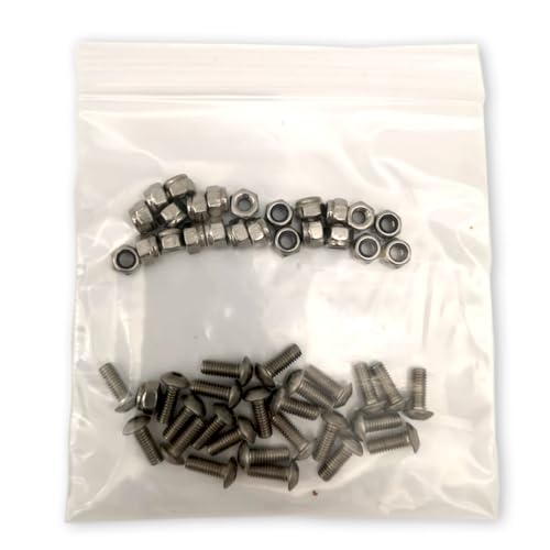 Zettl GmbH 25x Linsenschrauben M4x10mm A2 + selbstsichernde Muttern DIN 985 A2 Edelstahl für Befestigung der Klemm-/Pendelleisten an PVC-Streifen Zettl GmbH 25x Linsenschrauben M4x10mm A2 + selbstsichernde Muttern DIN 985 A2 Edelstahl für Befestigung der Klemm-/Pendelleisten an PVC-Streifen von Zettl GmbH