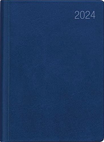 Taschenkalender blau 2024 - Bürokalender 10,2x14,2 - 1 Woche auf 2 Seiten - flexibler Kunststoffeinband - Notizheft - Wochenkalender - 640-1015 von Zettler