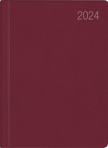 Taschenkalender bordeaux 2024 - Bürokalender 10,2x14,2 - 1 Woche auf 2 Seiten - flexibler Kunststoffeinband - Notizheft - Wochenkalender - 640-1011 von Zettler