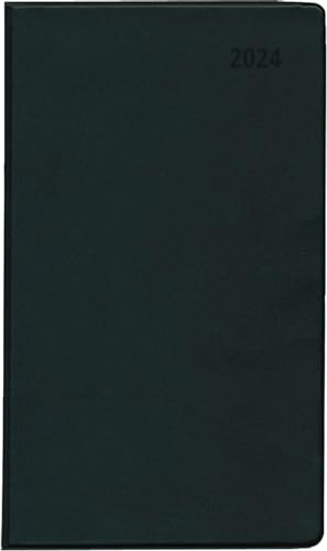 Taschenplaner schwarz 2024 - Bürokalender 9,5x16 cm - 32 Seiten - mit Registerschnitt - 1 Monat auf 2 Seiten - faltbar - Notizheft - 530-1020 von Zettler