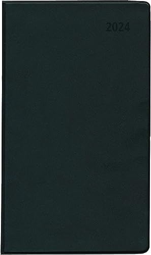 Taschenplaner schwarz 2024 - Bürokalender 9,5x16 cm - 64 Seiten - 1 Woche auf 1 Seite - separates Adressheft - faltbar - Notizheft - 540-1020 von Zettler