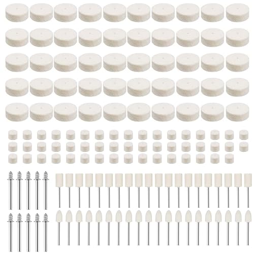 150 Stück Multifunktionale Wolle Filz Polieren Bits:Wollfilz Polieraufsatz Akkuschrauber,Wollfilz Montierter Dorn Polierset mit 1/8" Schaft Polierscheiben Set Geeignet zum Polieren Metall Glas Holz 150 Stück Multifunktionale Wolle Filz Polieren Bits:Wollfilz Polieraufsatz Akkuschrauber,Wollfilz Montierter Dorn Polierset mit 1/8" Schaft Polierscheiben Set Geeignet zum Polieren Metall Glas Holz von Zevmi